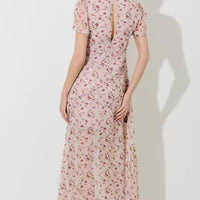Blush Floral Print Maxi Dress