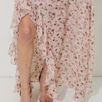 Blush Floral Print Maxi Dress