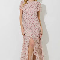 Blush Floral Print Maxi Dress