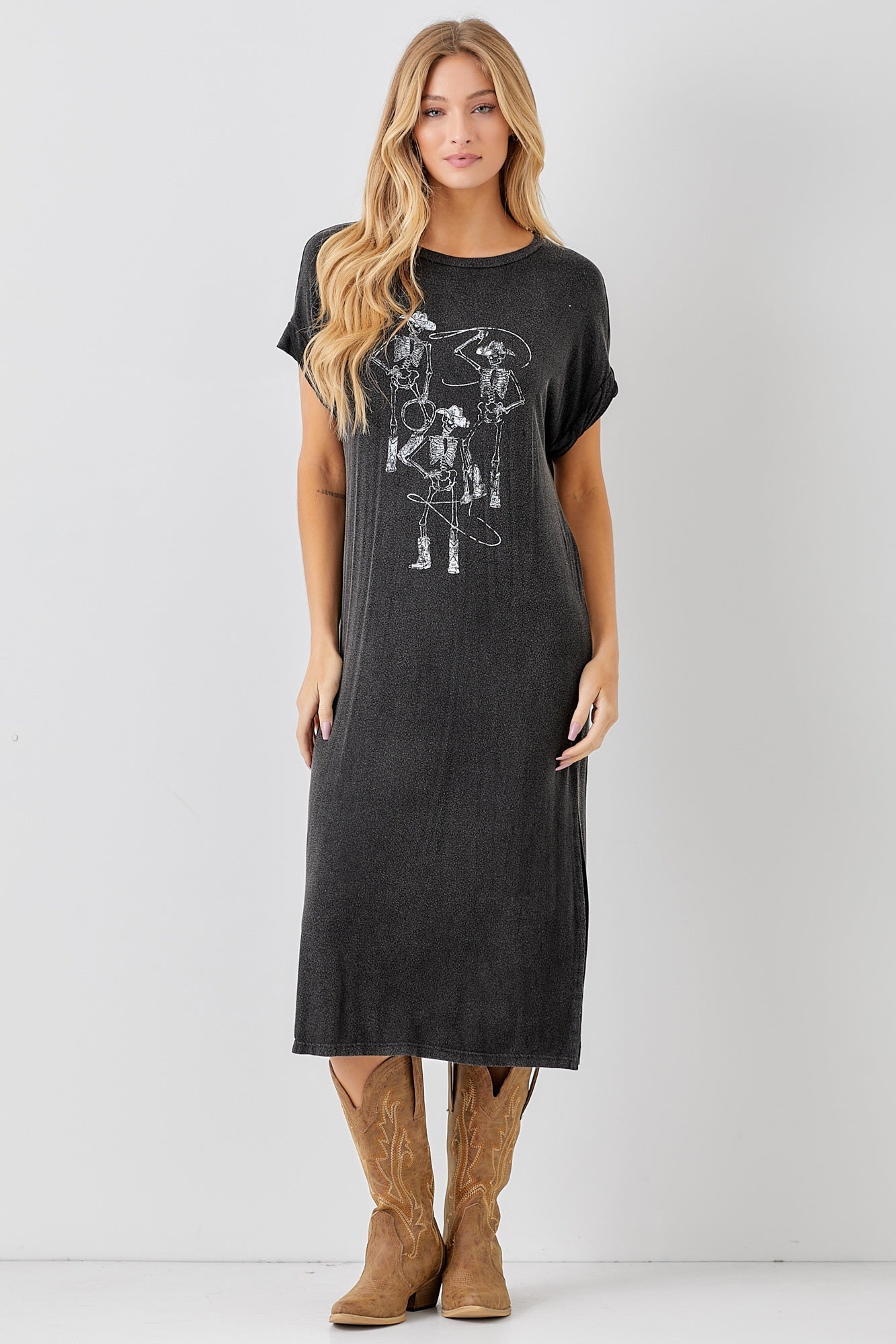 Skeleton Cowboy Tshirt Maxi Dress