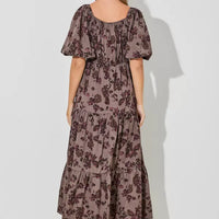 V Neck Bubble Sleeve Dress