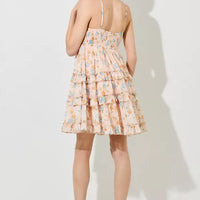 Coral Multi Floral Print Ruffle Top