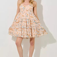 Coral Multi Floral Print Ruffle Top