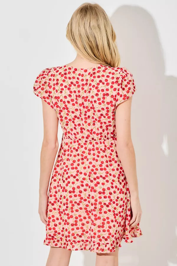 Cherry Print Mini Dress