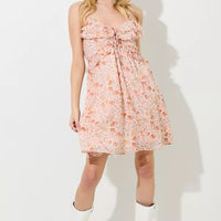 Coral Multi Spaghetti Strap Mini Dress