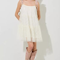 Shoulder Tie Lace Mini Dress