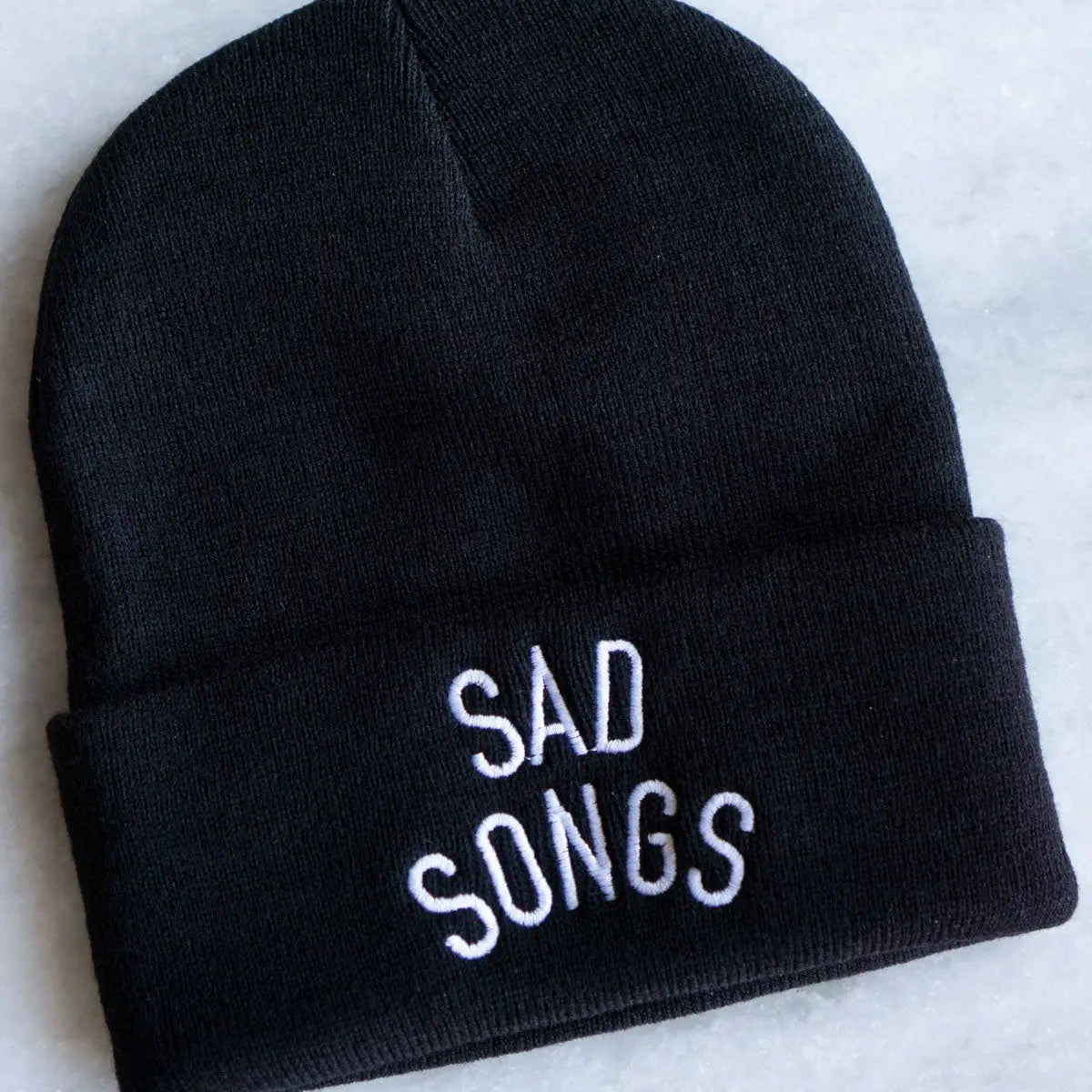 Sad Songs Beanie | Knit Toque with Embroidery