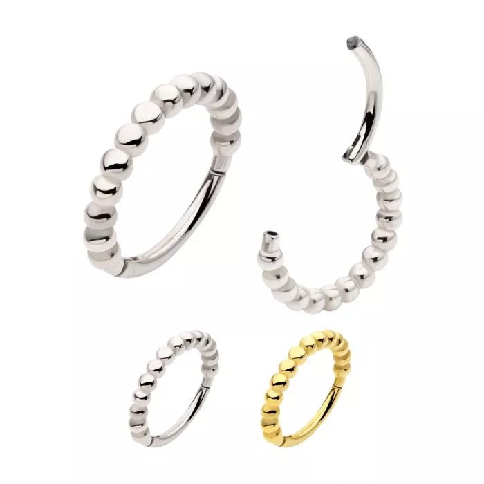 Beads All Around Hinged Hoop