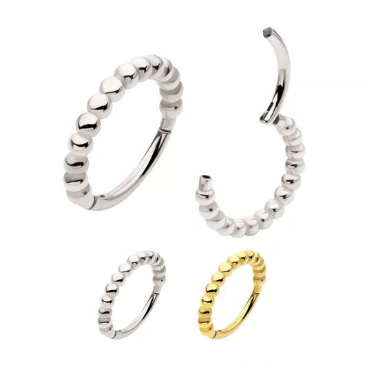 Beads All Around Hinged Hoop