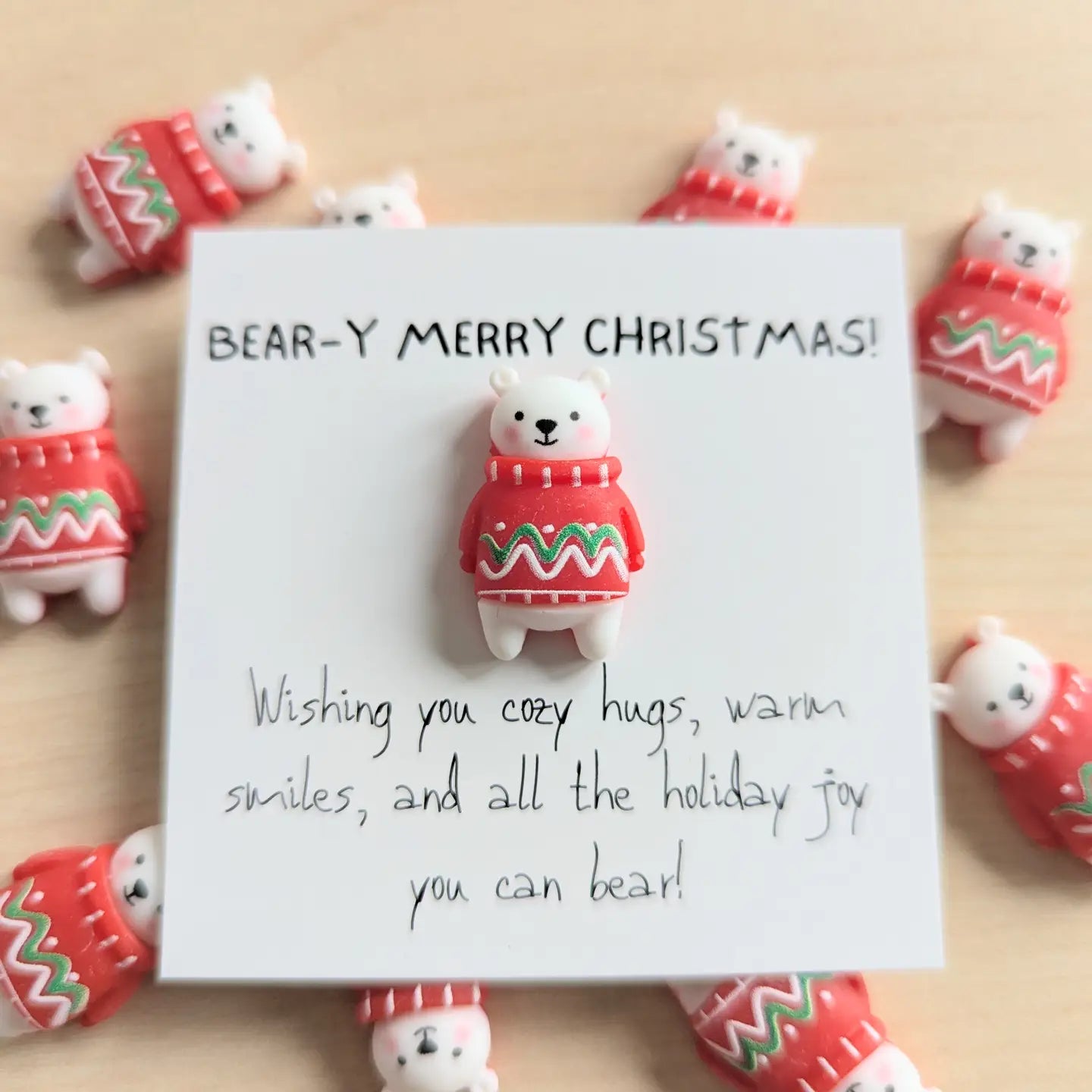 Beary Merry Christmas Card W/ Figurine