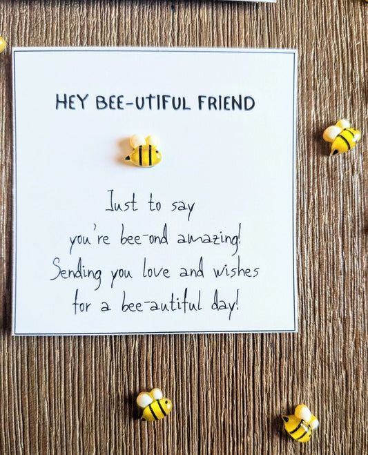 Bee-Autiful Friend Card with Bee Figurine