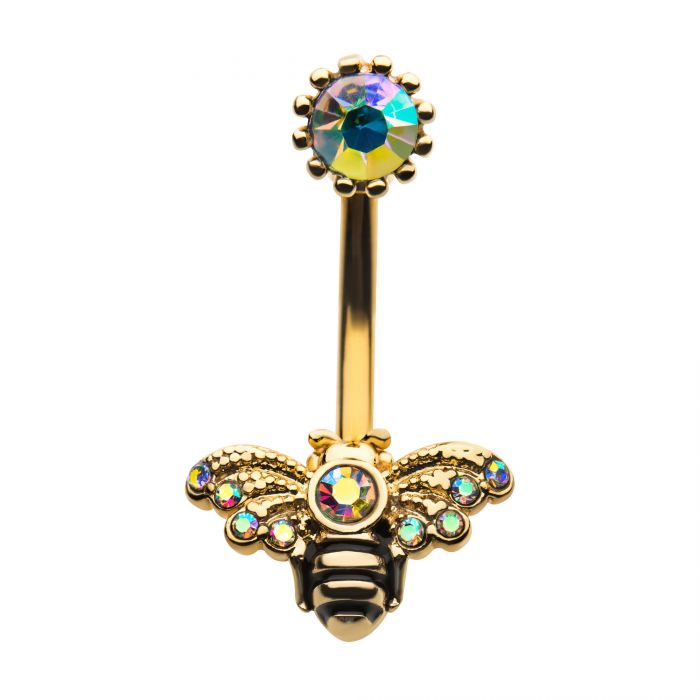 Bee With Jewelled Crown Top Bead
