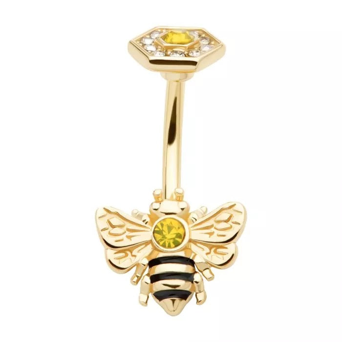 Bee With Hexagon Top Navel