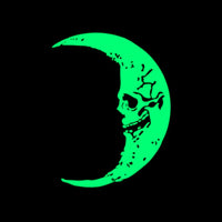 Skull Crescent Moon Glow Enamel Pin