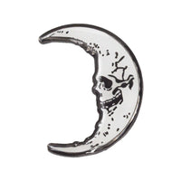 Skull Crescent Moon Glow Enamel Pin