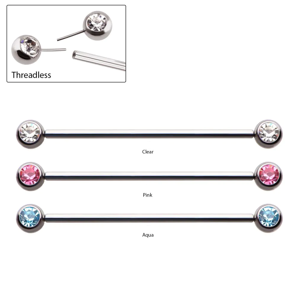 Bezel Set Gem Threadless Industrial