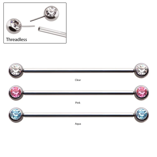 Bezel Set Gem Threadless Industrial