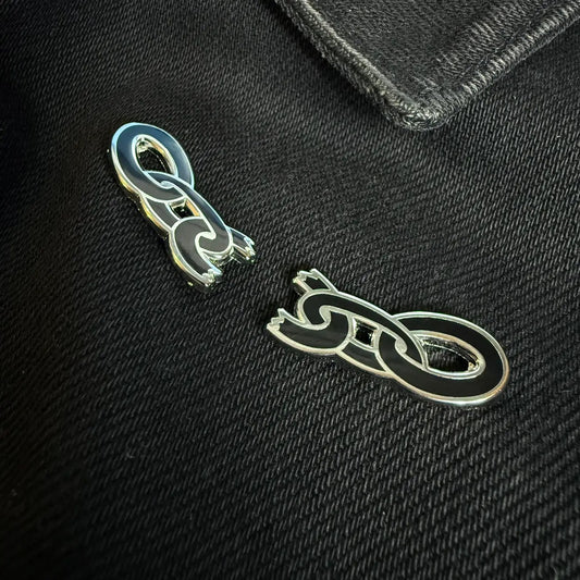 Enamel Pin - Bff Chain Black Silver