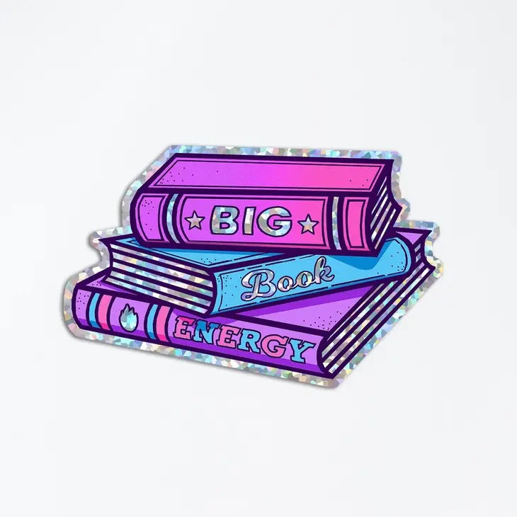 Big Book Energy Glitter Sticker