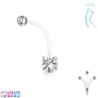 Bioflex Prong Round 7mm CZ Pregnancy Navel