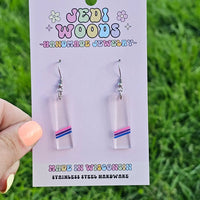 Bar Bisexual Pride Flag Earrings