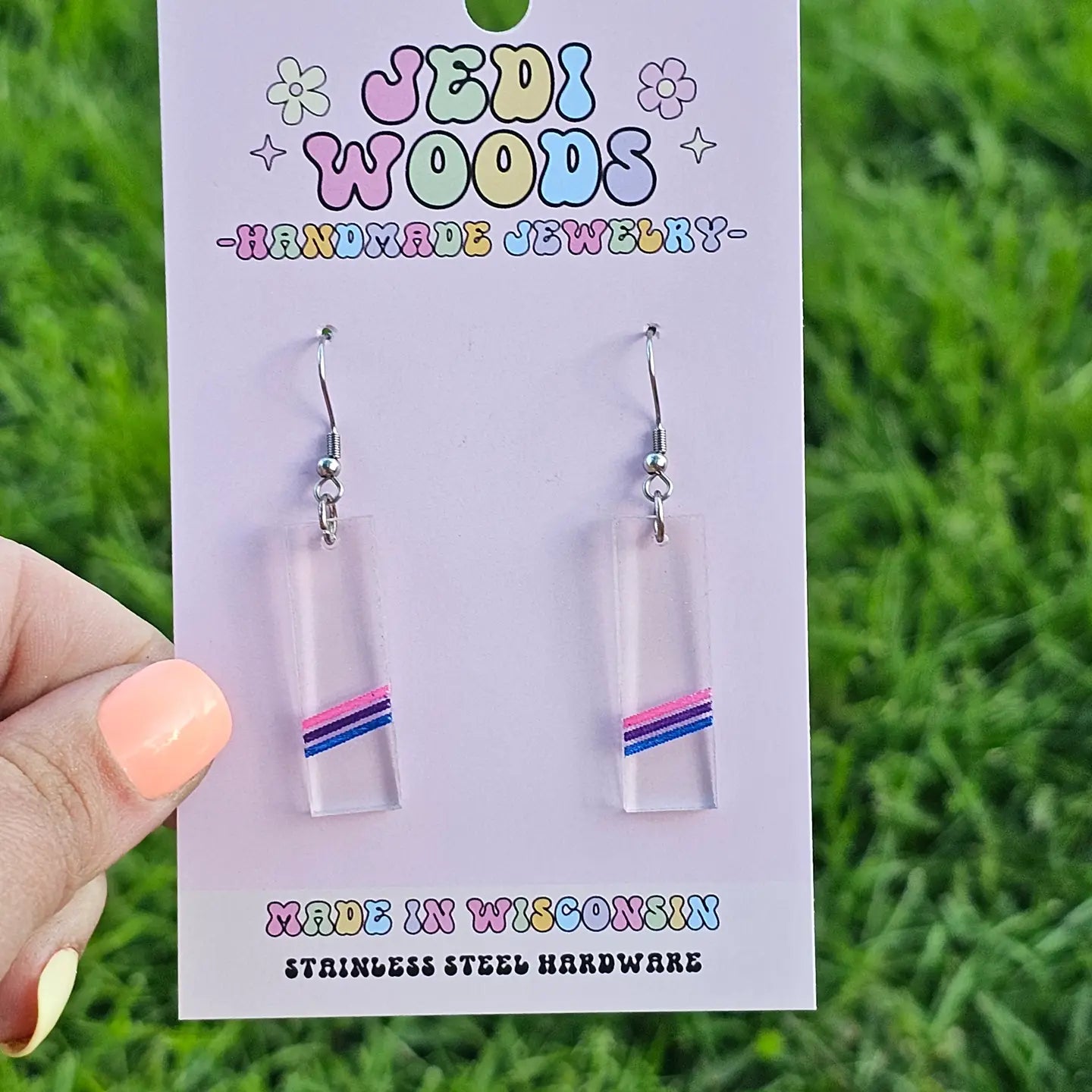 Bar Bisexual Pride Flag Earrings