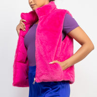 Reversable Fur Puff Vest