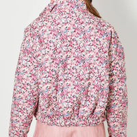 Floral Corduroy Print Puffer Jacket