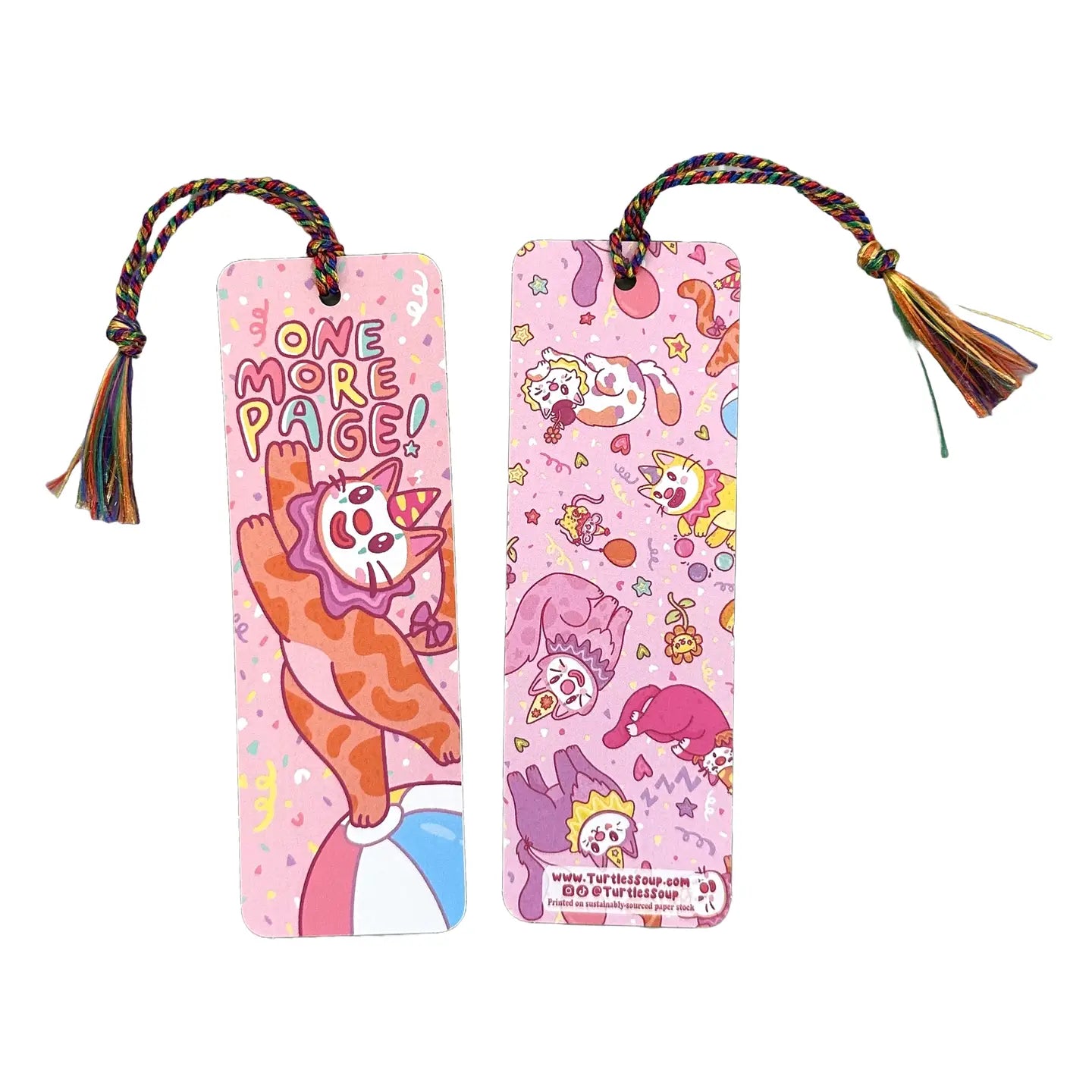 One More Page Clown Cat Bookmark