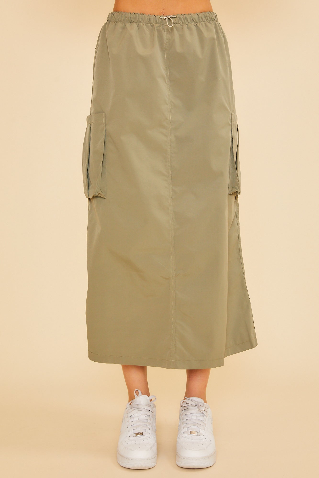 Cargo Maxi Skirt With Side Pocket