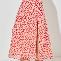 Plus Size Cherry Print Maxi Skirt
