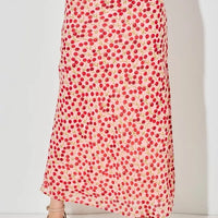 Plus Size Cherry Print Maxi Skirt