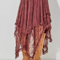 Embellished Lace Hem Skirt Plus Size