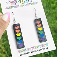 Rainbow Pride Bars On Black Acrylic