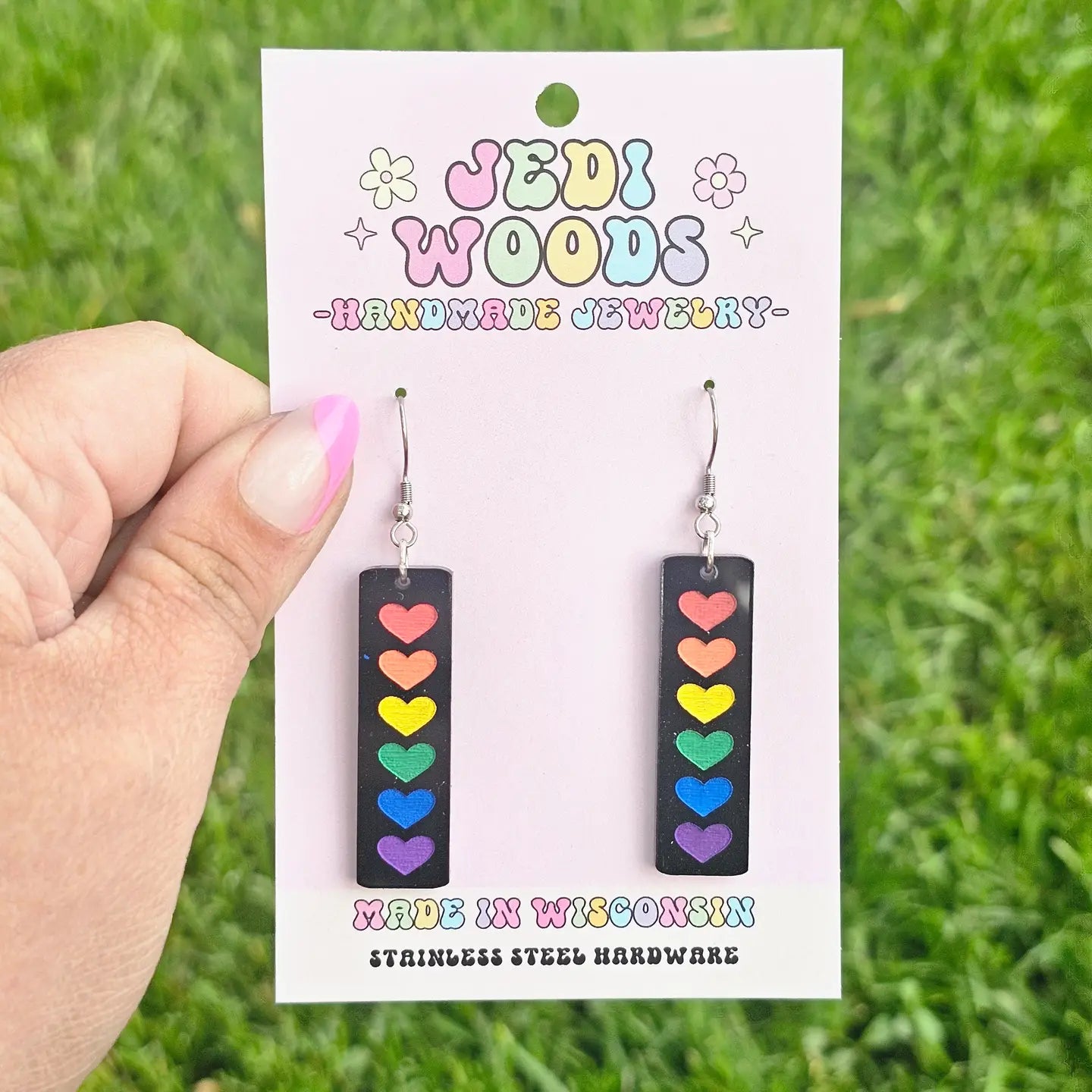 Rainbow Pride Bars On Black Acrylic