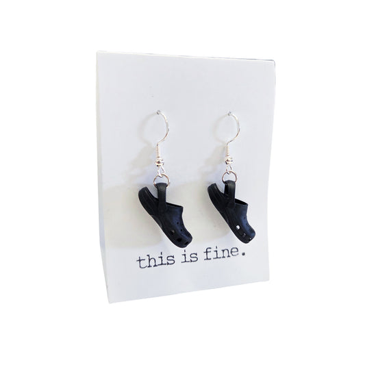 Black Croc Earrings