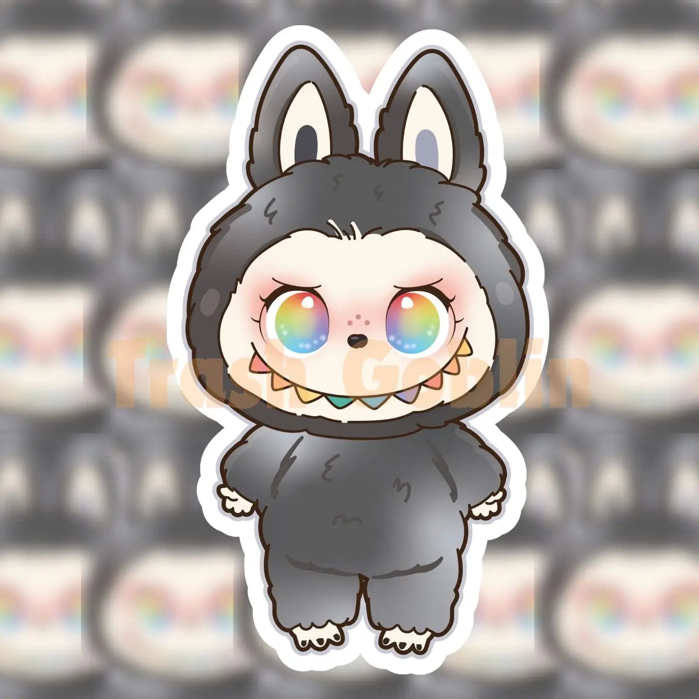 Secret Black And Rainbow Monster Sticker