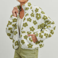 Daisy Flower Fleece Sherpa Jacket