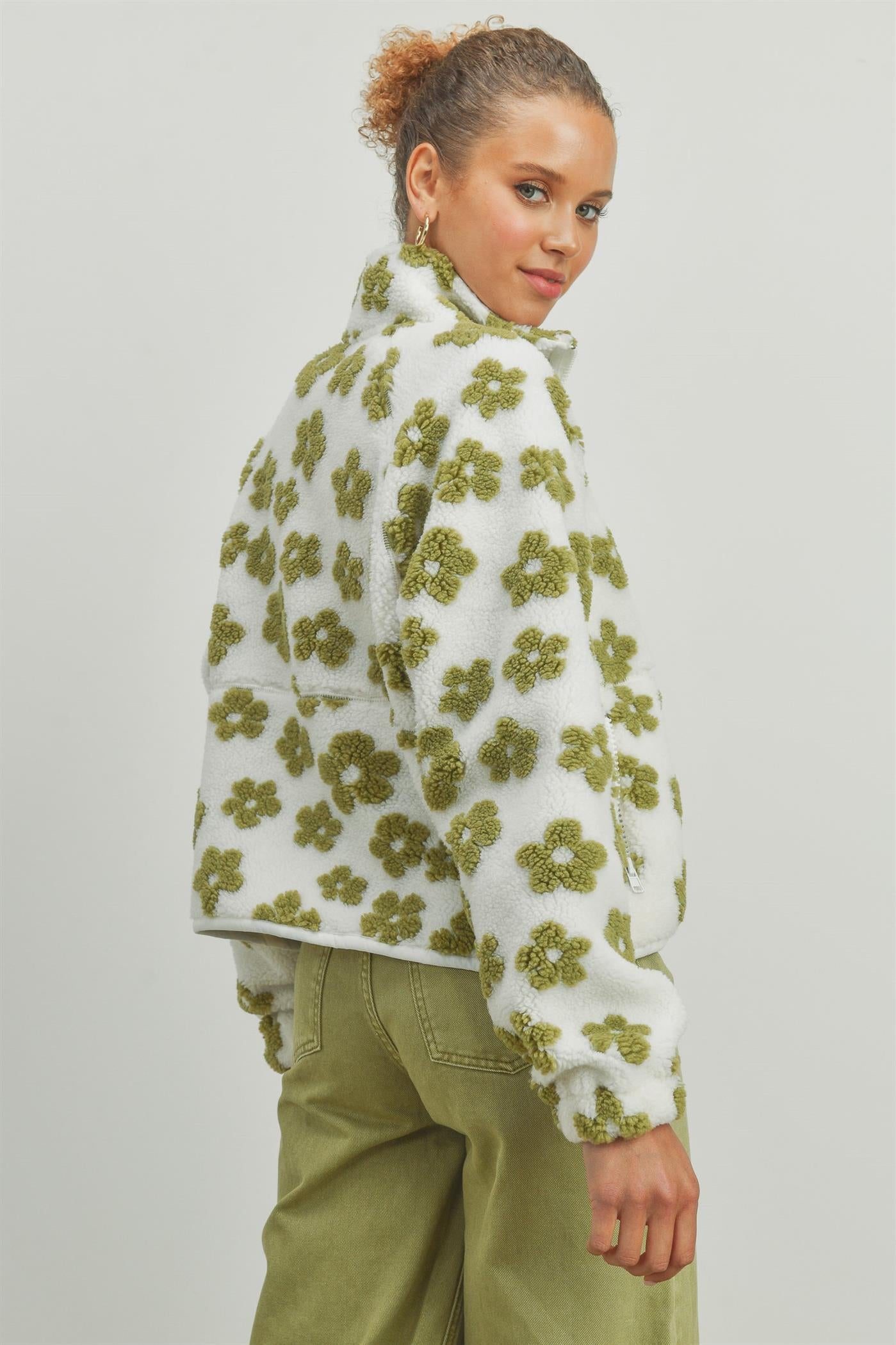 Daisy Flower Fleece Sherpa Jacket