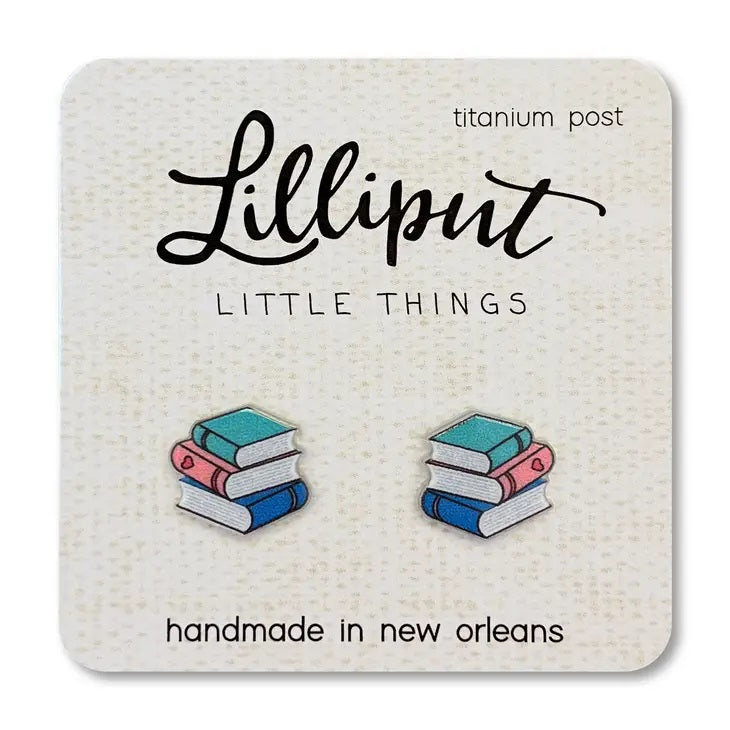 Boucles d’oreilles pile de livres