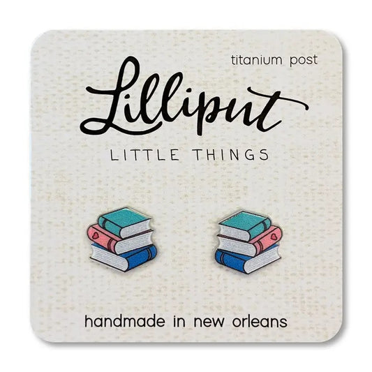 Boucles d’oreilles pile de livres