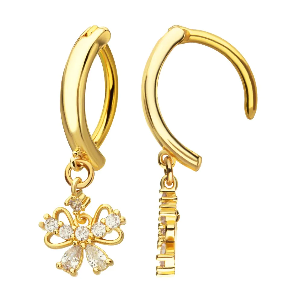 Bow Prong Multi CZ Clicker Navel