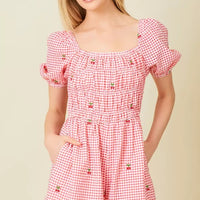 Socked Neck Shorts Romper