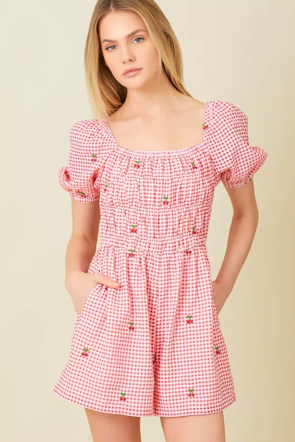 Socked Neck Shorts Romper
