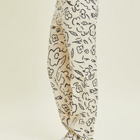 Floral Print Stretch Denim Pants