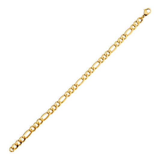 Gold IP Figaro Chain Bracelet with a lobster closure 5.6mm
