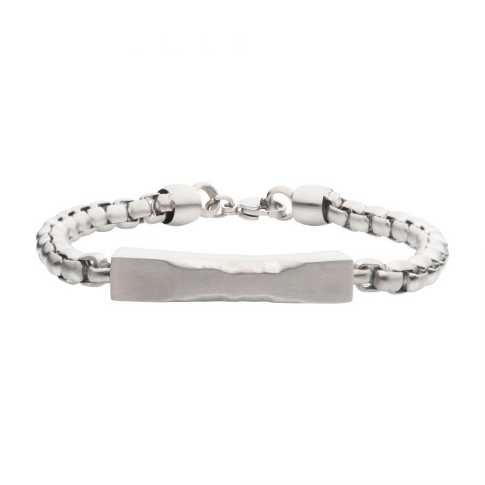 Matte Chiseled Engravable Chain Bracelet