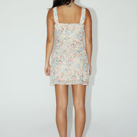Floral Chiffon Lace Top Mini Dress