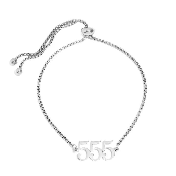 Stainless Steel Angel Number Bracelet 555