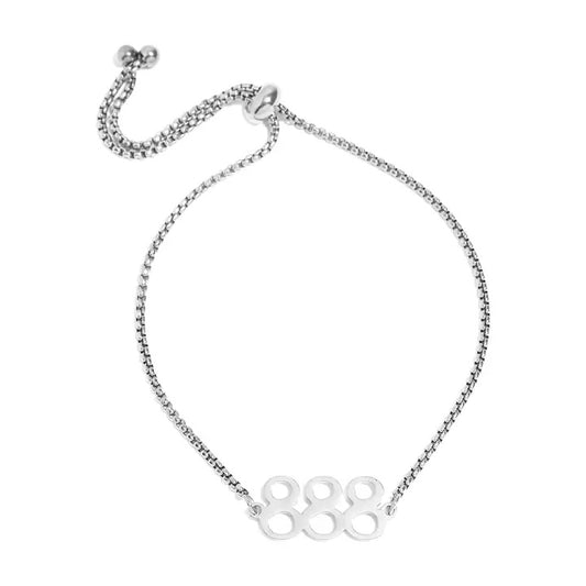 Stainless Steel Angel Number Bracelet 888